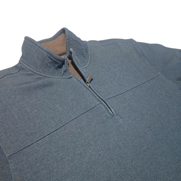 Van Heusen Men's Quarter Zip Ocean Blue Pullover XL - Picture 4 of 7